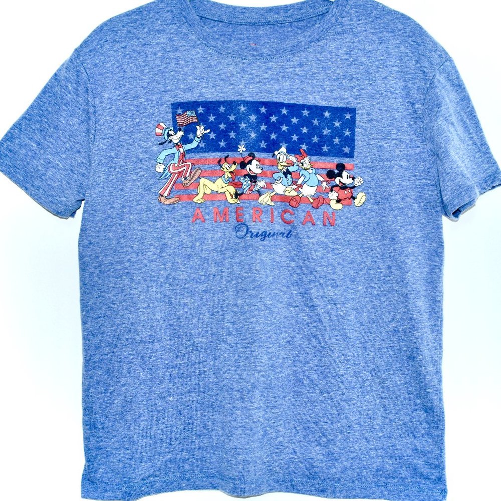 Disney Character American Flag Short Sleeve T-Shirt - Medium